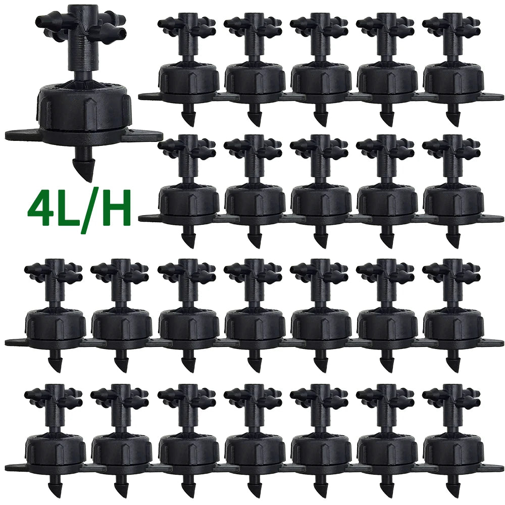 Irrigation 2L/4L/8L Steady Flow Dripper with 4-Way Connector 20Sets