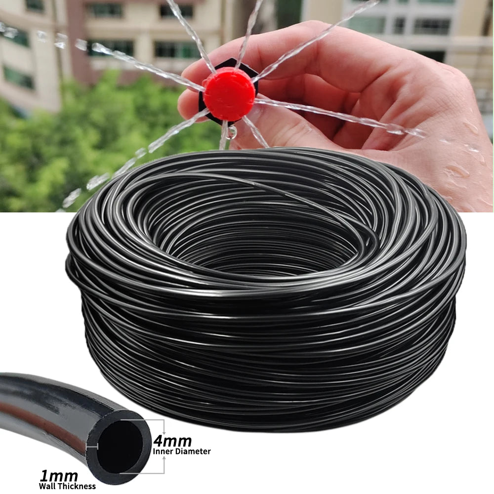 5M-50M Watering Hose 4/7mm with 1/2''&3/4'' Connectors for Irrigation