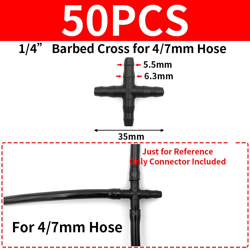 50PCS Durable 1/4'' C-type Hook Stakes for 4/7mm Hose Drip Irrigation