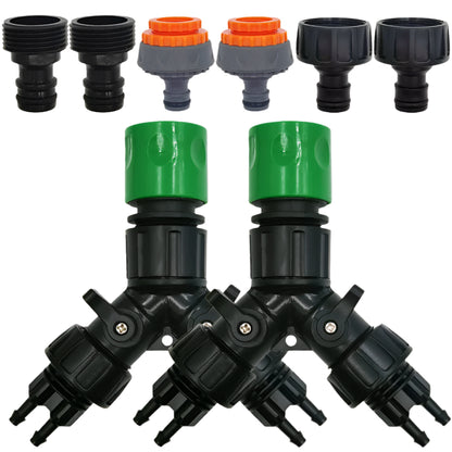 2-Way 4-Way Tap Adapter Splitter 3/4'' to 1/4'' for Drip Irrigation