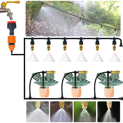 M-30M Garden Brass Misting Cooling System 1/4'' Nozzles for Irrigation