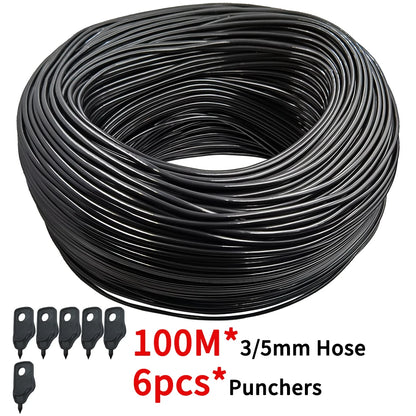 5-100M Garden 3/5mm Watering Hose 1/8'' PVC Drip Irrigation Tubing