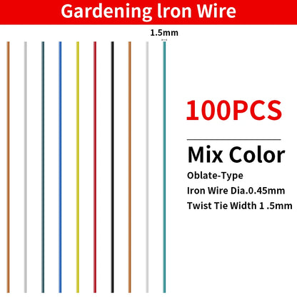 100PCS Reusable Gardening Cable Ties, Iron Wire Twist Ties for Plants