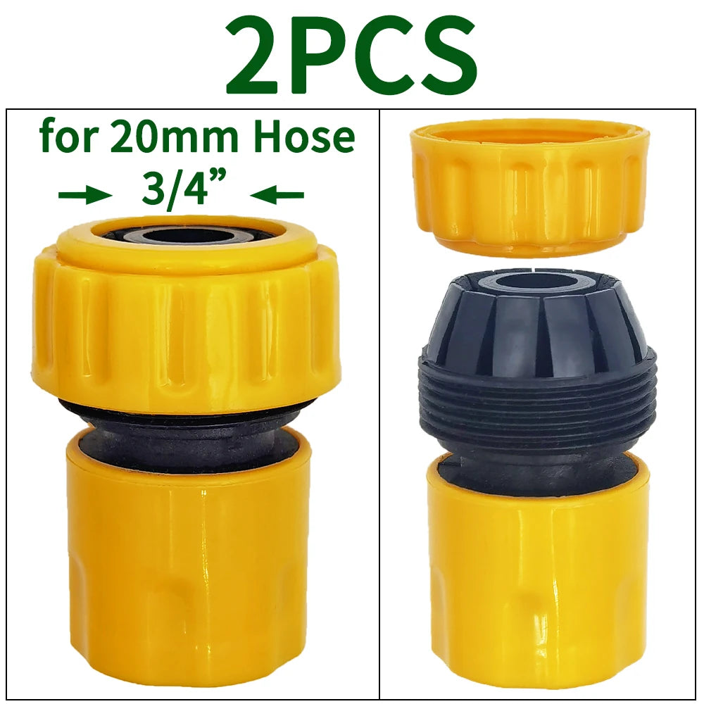 2PCS 16MM Garden Hose Connector with Shut Off Valve for Irrigation