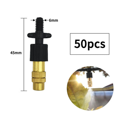 15-250Pcs Brass Misting Nozzles for Drip Irrigation Garden Cooling