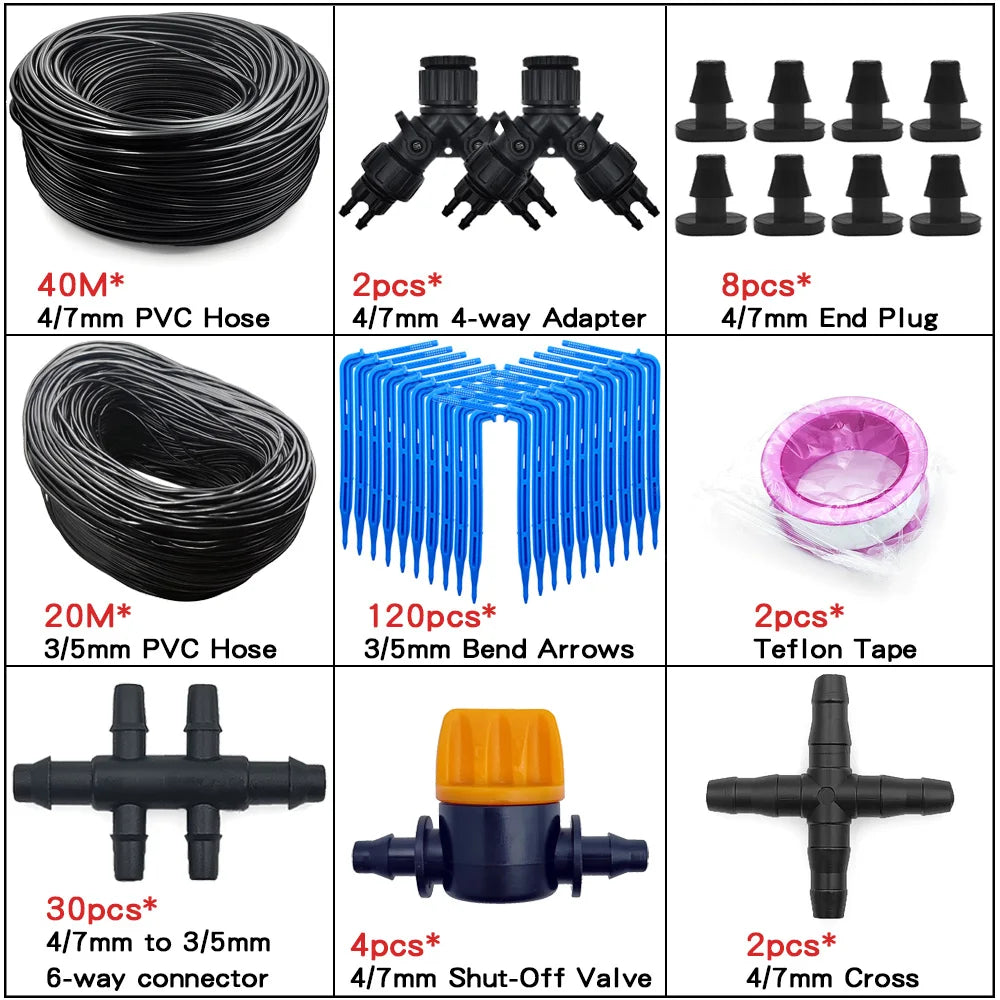 4/7mm to 3/5mm Hose Automatic Drip Irrigation System Kit