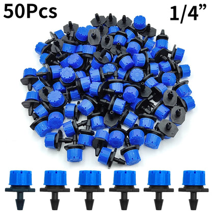 30-100PCS 4/7mm Garden Irrigation Nozzle Adjustable Dripper Sprinkler