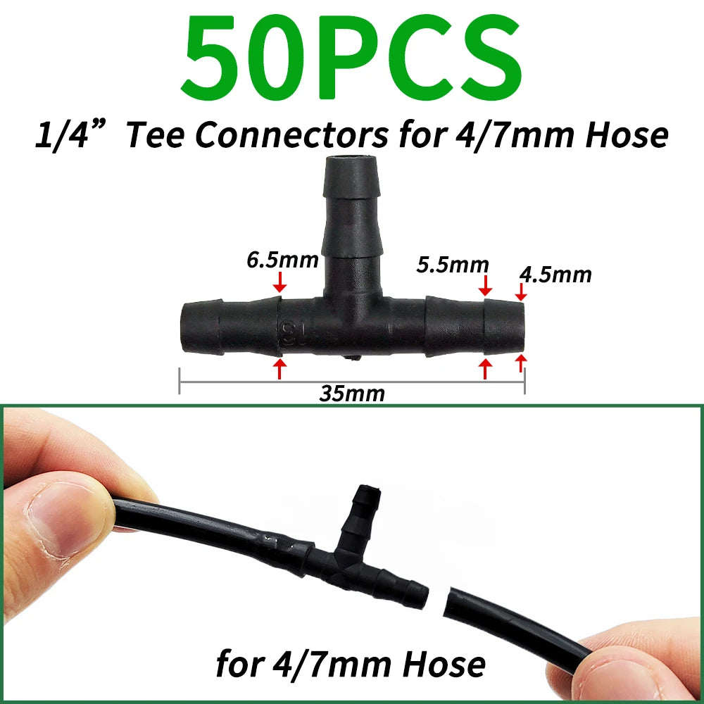 20PCS Barbed 3/5mm Hose Quick Connector with 2-Way 4-Way Splitter