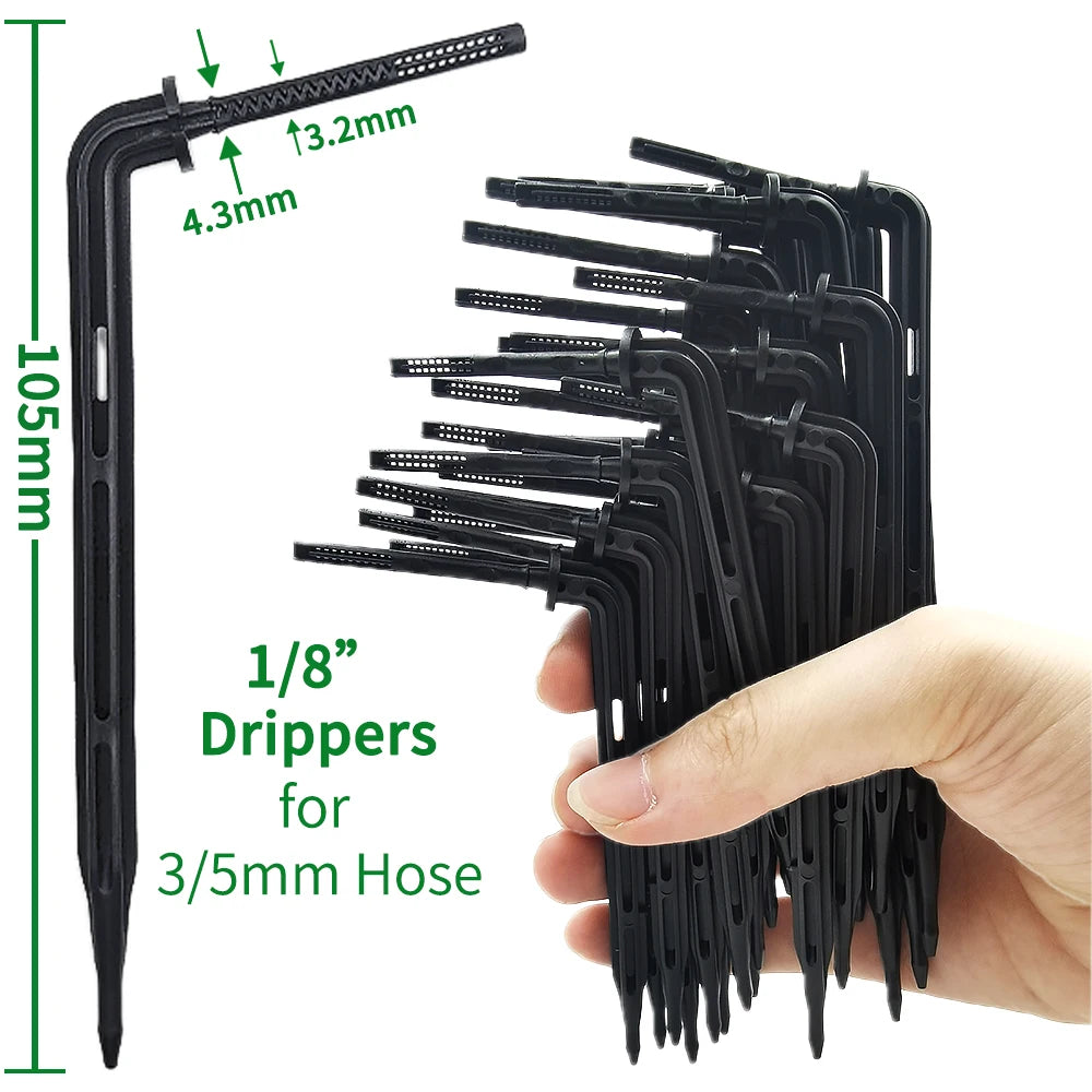 25PCS Bend Arrow Drippers for 3/5mm Hose Micro Drip Irrigation