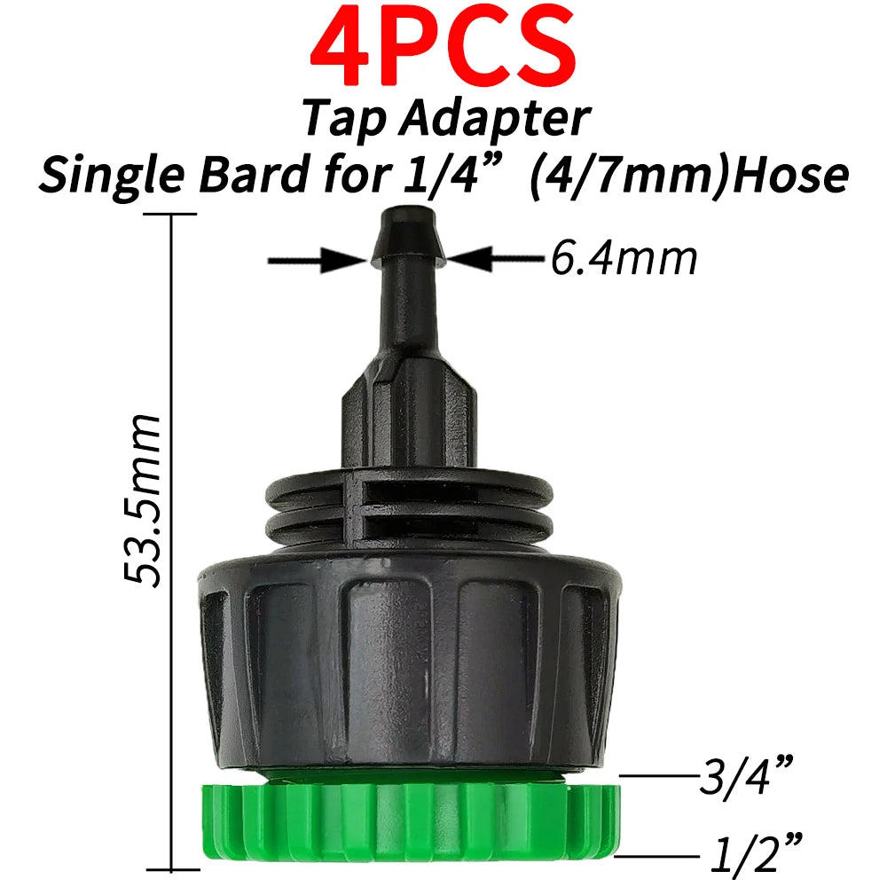 HP Tap Hose Splitter Adapter 2-Way 4-Way Connector 1/2" 3/4" to 1/4"