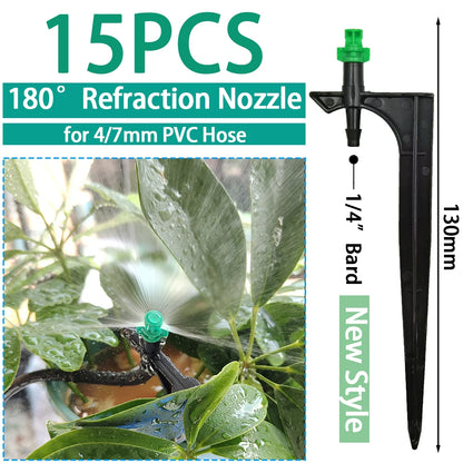 15PCS Garden Watering Drip Sprinkler Misting Nozzles for 4/7mm Hose