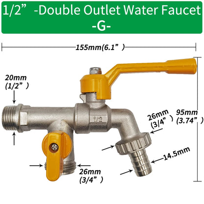 Garden Hose Adapter 1/2'' IBC Tank Connector Brass Valve Fitting