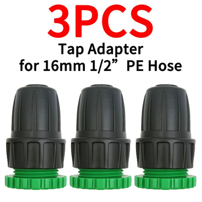 3X Garden Tap Adapter Splitter Hose Connectors 1/2" 3/4" to 4/7mm 8/11mm