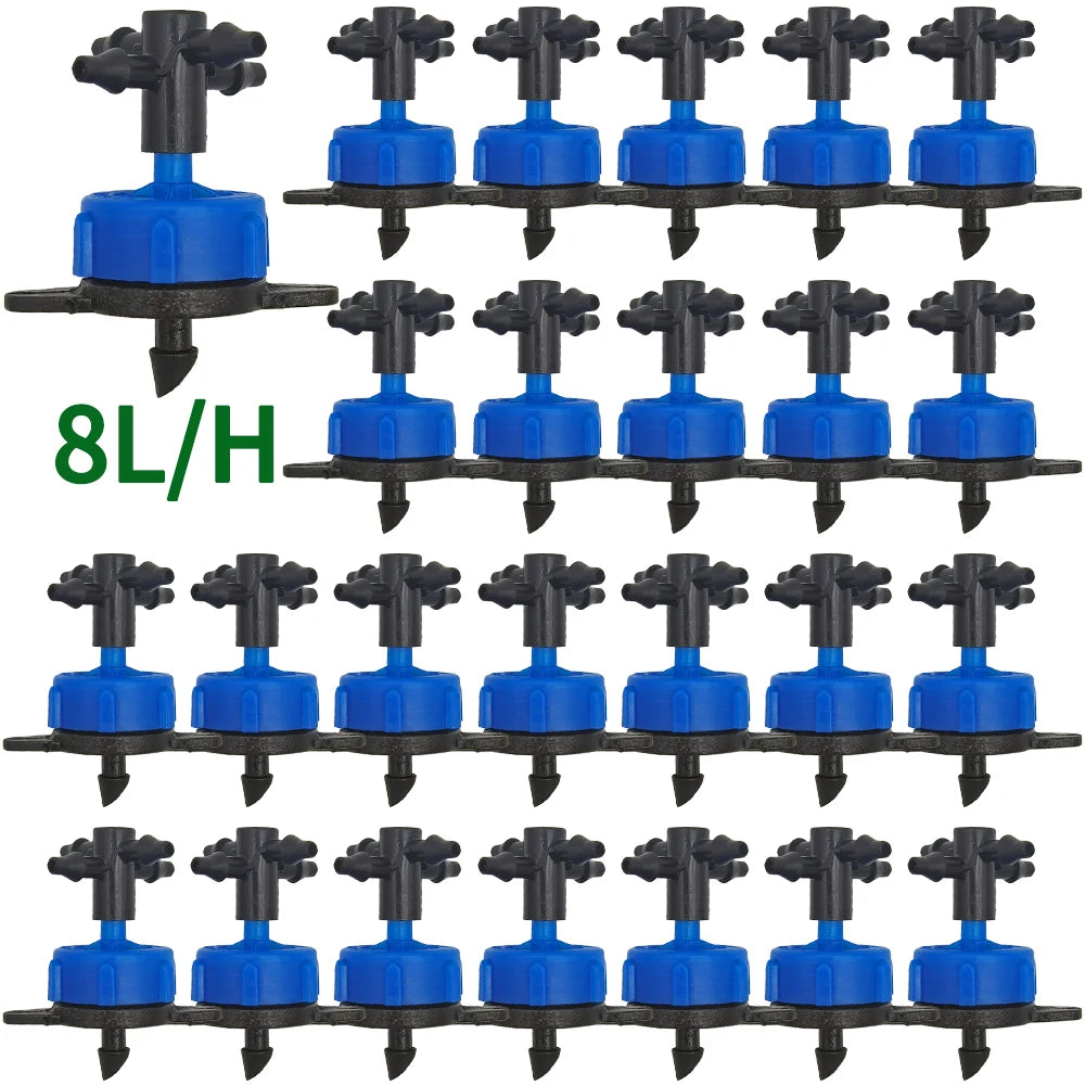 Irrigation 2L/4L/8L Steady Flow Dripper with 4-Way Connector 20Sets