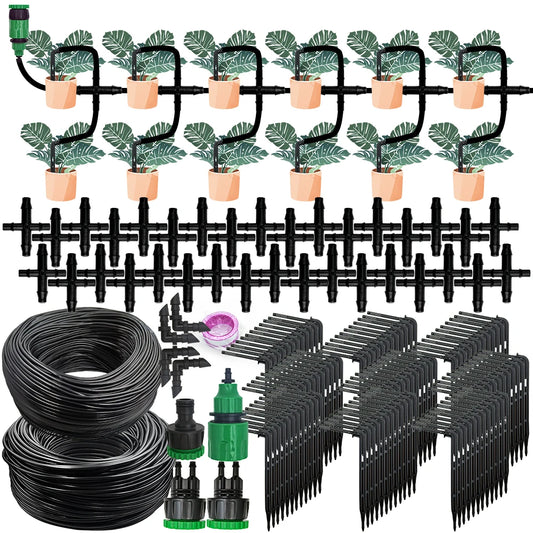 Greenhouse Drip Irrigation Kit 4-Way 4/7mm to 3/5mm Hose for Plants