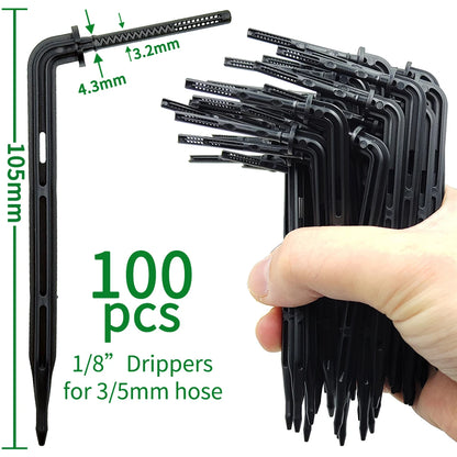 50-100PCS 1/8'' Green Drippers for 3/5mm Drip Irrigation