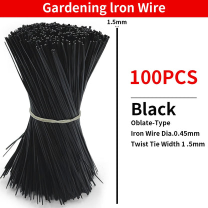 100PCS Reusable Gardening Cable Ties, Iron Wire Twist Ties for Plants