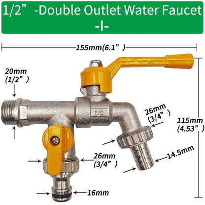 Garden Hose Adapter 1/2'' IBC Tank Connector Brass Valve Fitting