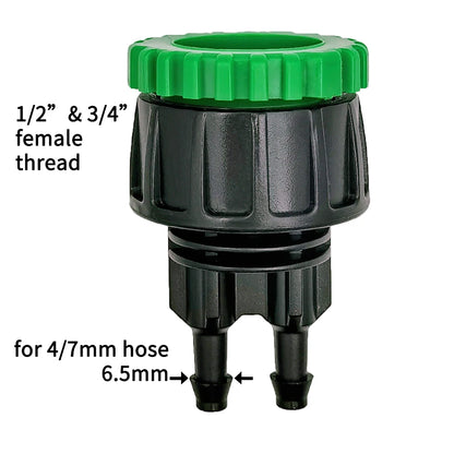 5M-50M Watering Hose 4/7mm with 1/2''&3/4'' Connectors for Irrigation