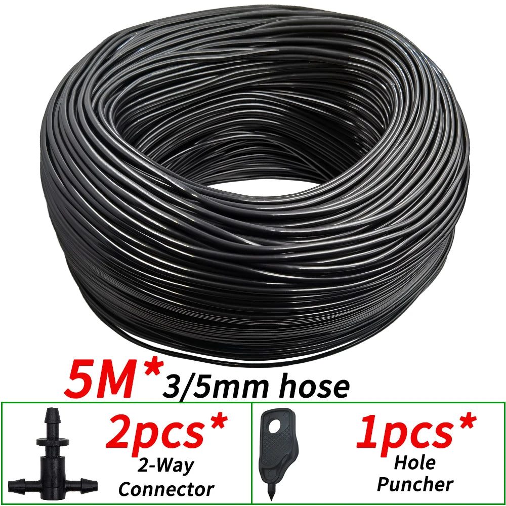 5-140m Garden Watering 3/5mm Hose Drip Irrigation for Plants