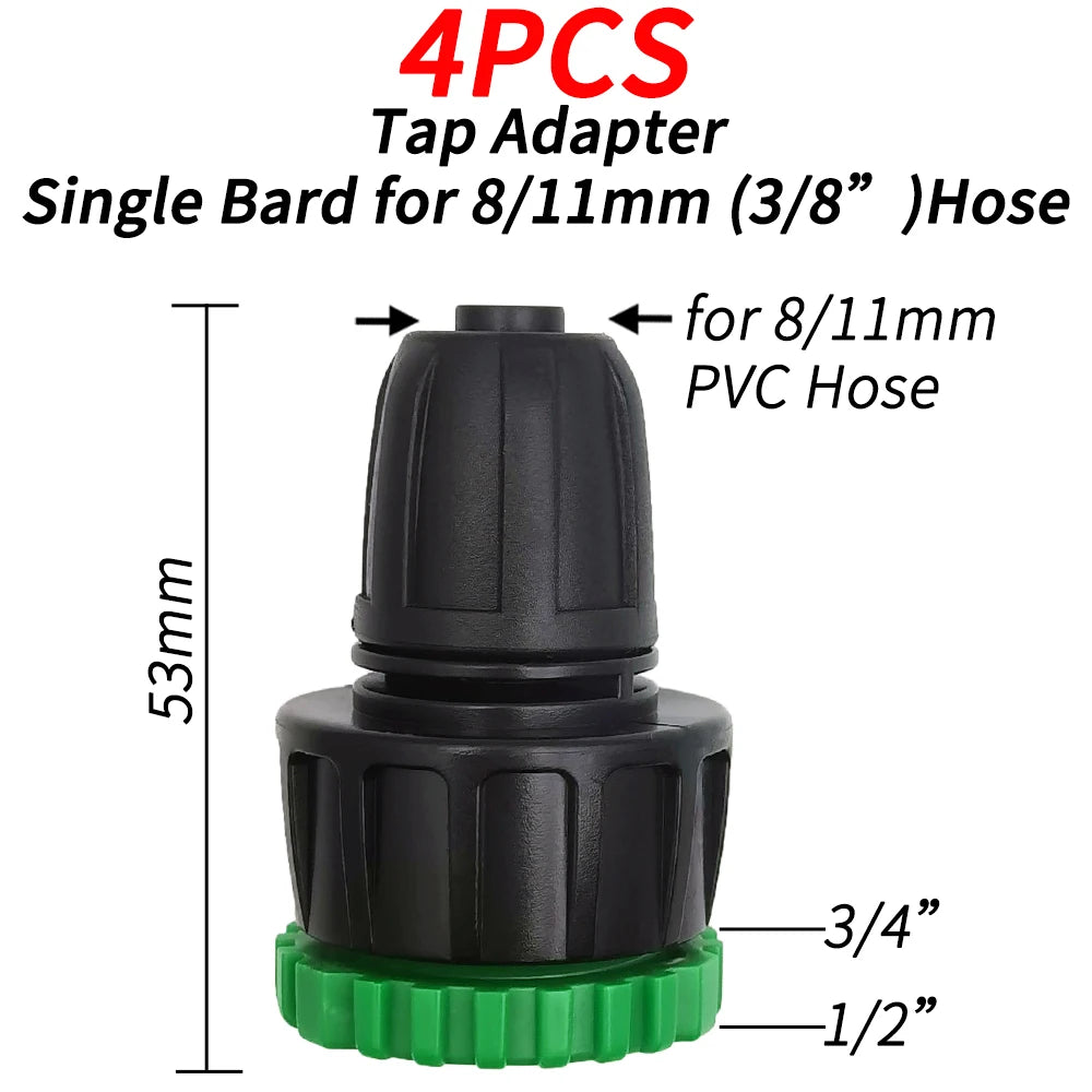 HP Tap Hose Splitter Adapter 2-Way 4-Way Connector 1/2" 3/4" to 1/4"