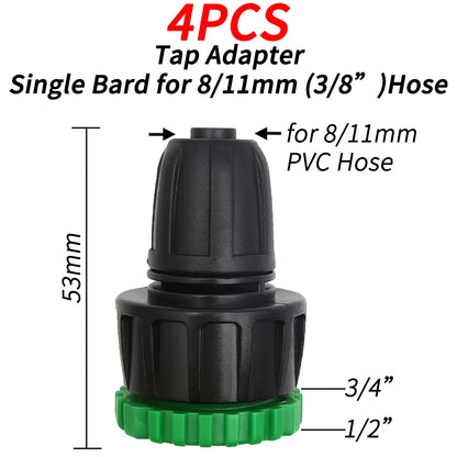 HP Tap Hose Splitter Adapter 2-Way 4-Way Connector 1/2" 3/4" to 1/4"