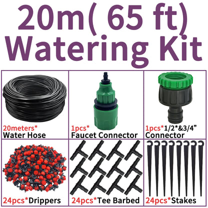 5M-25M Micro Drip Watering Kit DIY Automatic Irrigation 4/7'' Hose