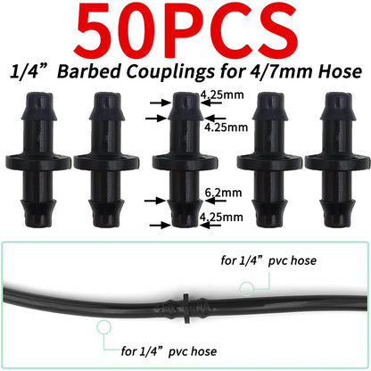 Garden Water Connector Drip Irrigation for 1/4'' & 1/8'' Tubing