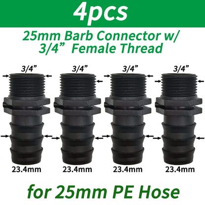 "1/2" - 3/4" Male/Female Thread to Barb PE Hose Adapter