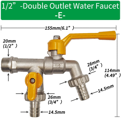 Garden Hose Adapter 1/2'' IBC Tank Connector Brass Valve Fitting