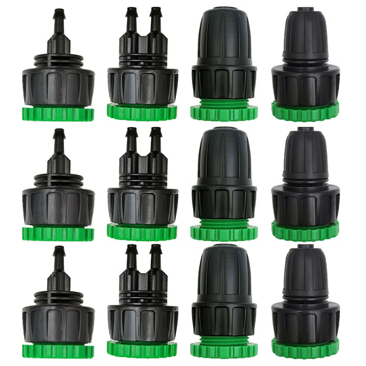 3X Garden Tap Adapter Splitter Hose Connectors 1/2" 3/4" to 4/7mm 8/11mm