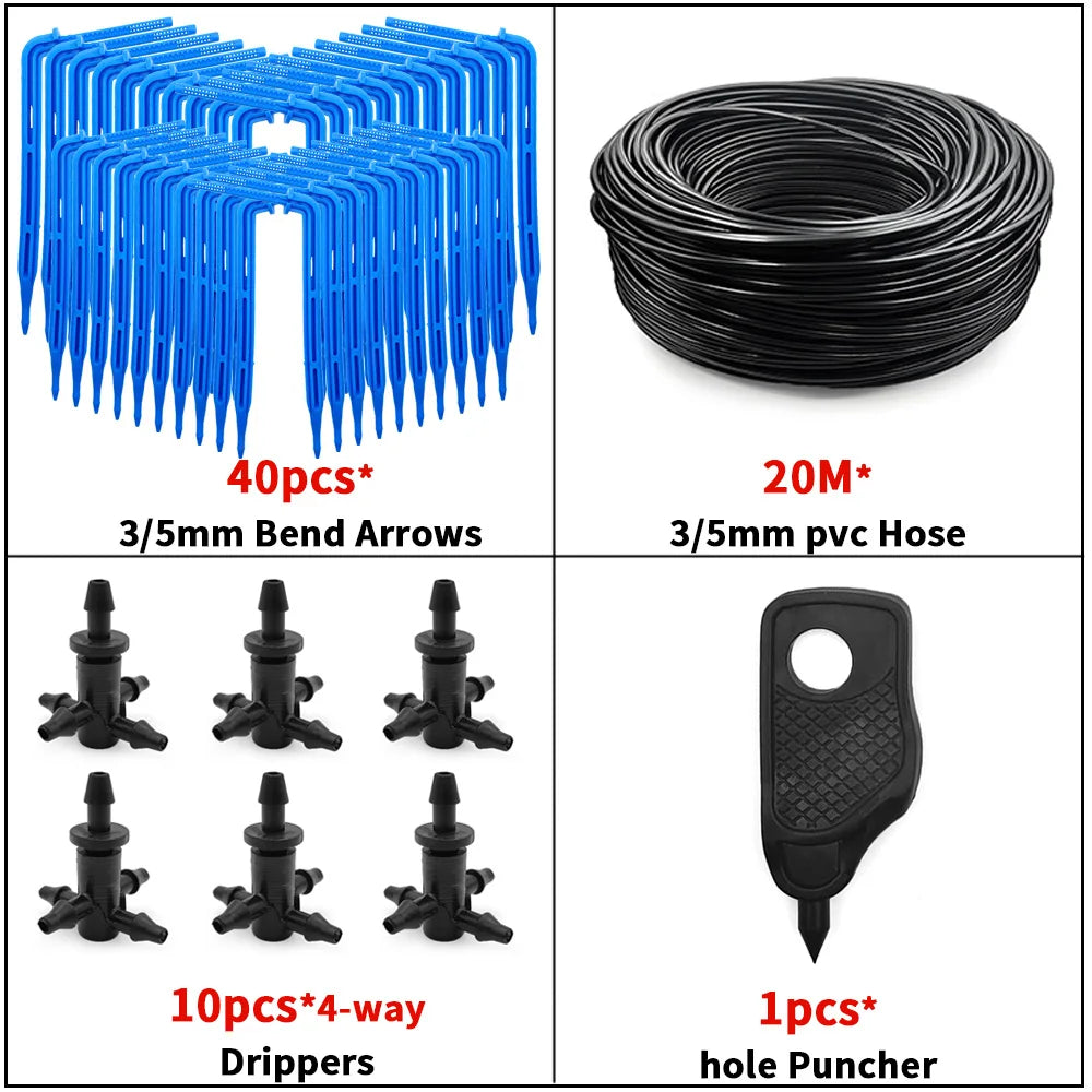 Greenhouse 4-Way Drip Arrow 3/5mm Watering System 10/20set