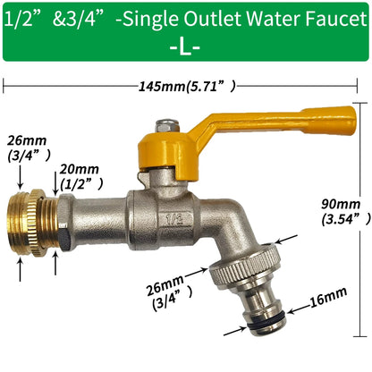 Garden Hose Adapter 1/2'' IBC Tank Connector Brass Valve Fitting