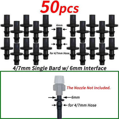 20/50/100PCS 1/4'' Barbed Couplings for 4/7mm Hose Drip Irrigation