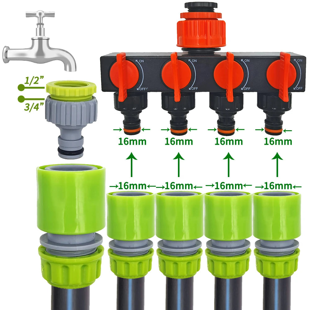 10PCS 1/2 Inch 16mm Hose Garden Tap Connector Quick Connect Adapter