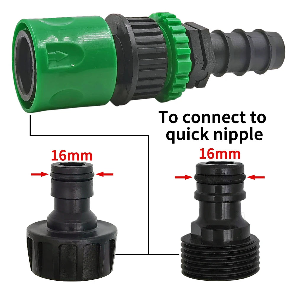 3/4'' Quick Connector Nipple Barb Adapter for 16mm 20mm Hose