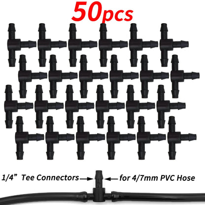 20/50/100PCS 1/4'' Barbed Couplings for 4/7mm Hose Drip Irrigation