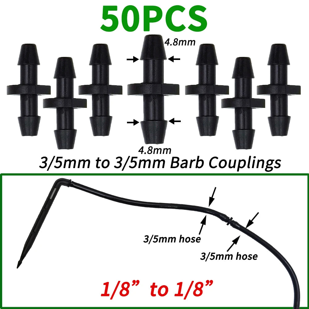 20PCS Barbed 3/5mm Hose Quick Connector with 2-Way 4-Way Splitter