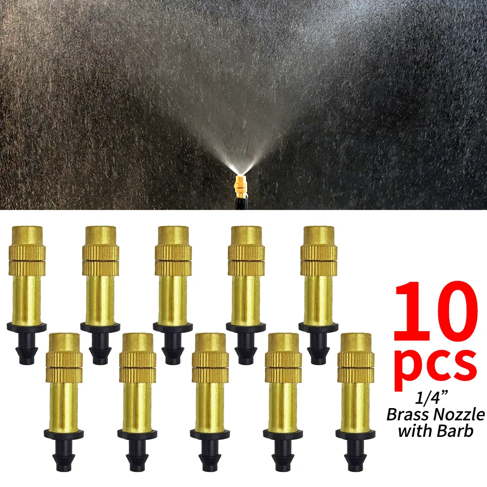 M-30M Garden Brass Misting Cooling System 1/4'' Nozzles for Irrigation