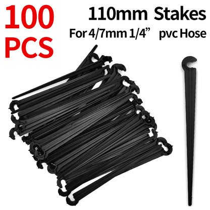 50PCS Durable 1/4'' C-type Hook Stakes for 4/7mm Hose Drip Irrigation