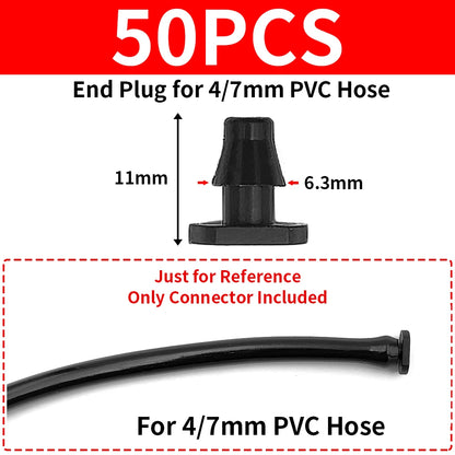 50PCS Durable 1/4'' C-type Hook Stakes for 4/7mm Hose Drip Irrigation