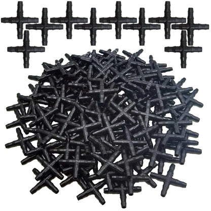 10-100PCS 1/4'' Cross Connector for 4/7mm Drip Irrigation