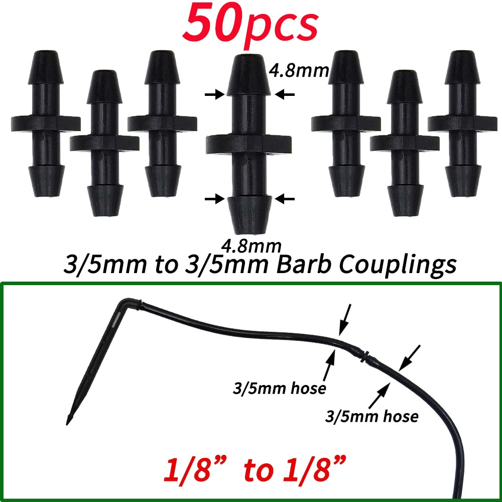 Garden Water Connector Drip Irrigation for 1/4'' & 1/8'' Tubing