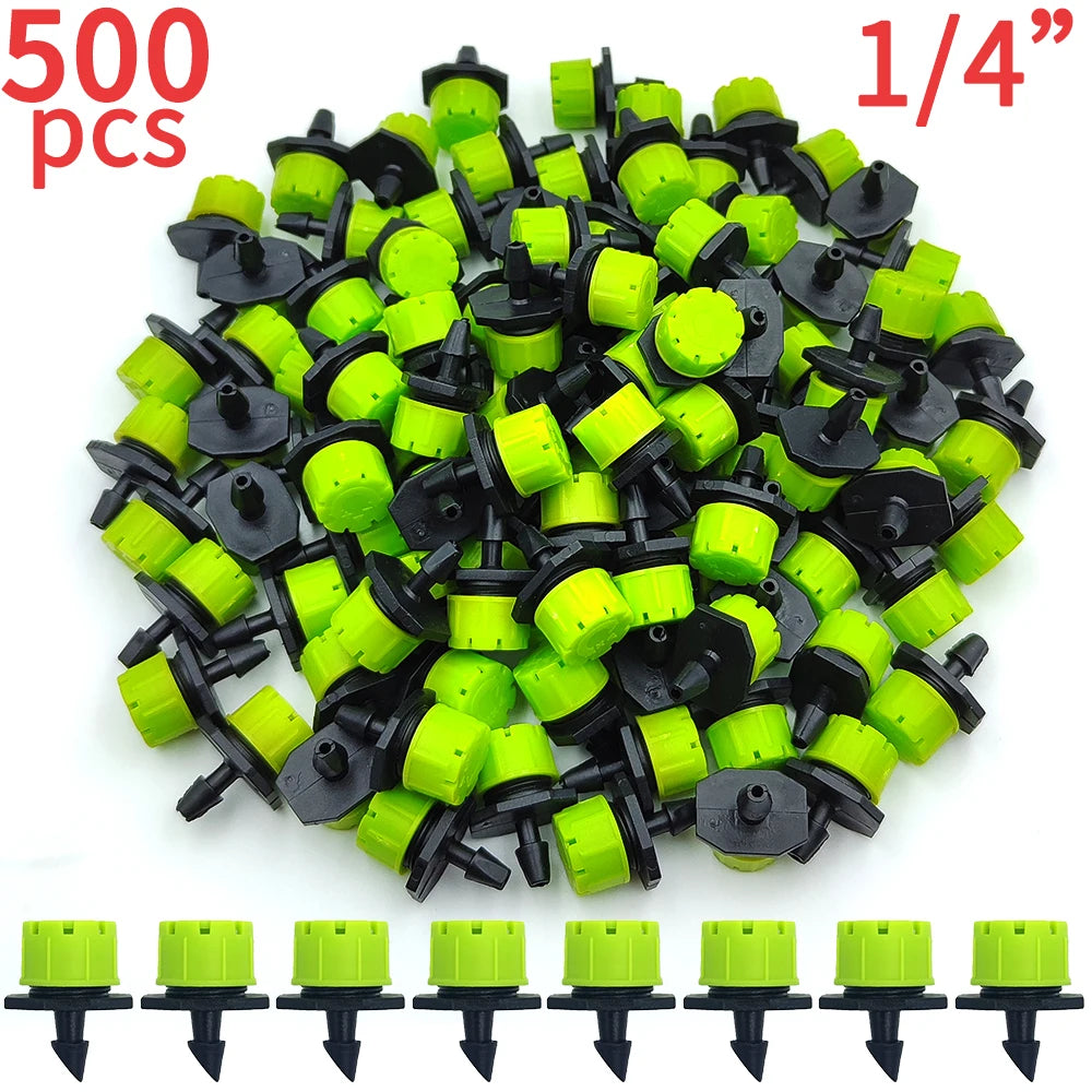 30-100PCS Adjustable 1/4" Misting Dripper Sprinkler Garden Watering