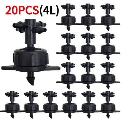 Irrigation 2L/4L/8L Steady Flow Dripper with 4-Way Connector 20Sets