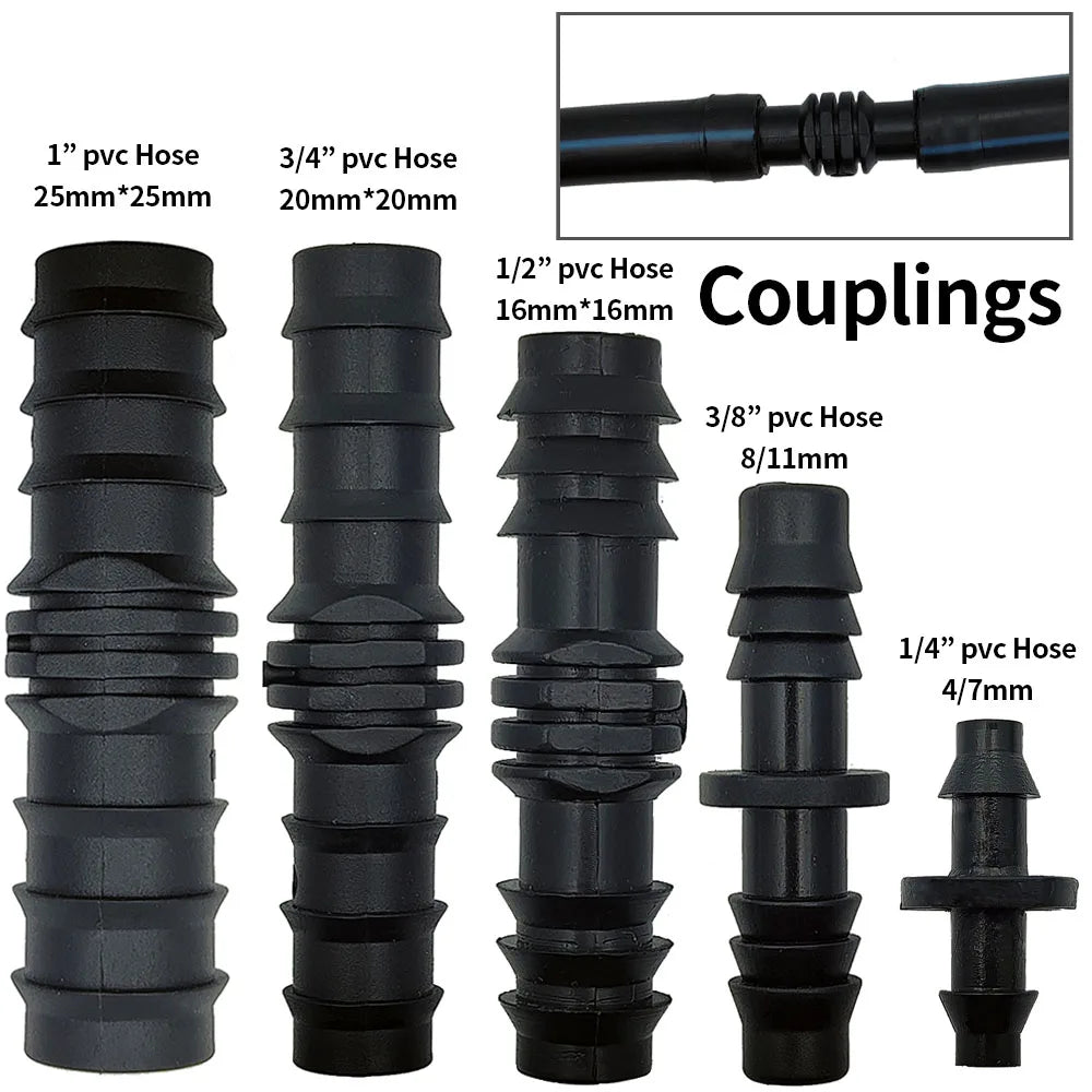 1/4'' 3/8'' 3/4'' 1'' Garden Barbed Coupling Micro Drip Fitting