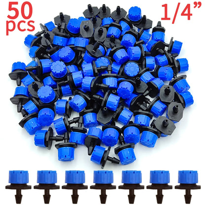 30-100PCS Adjustable 1/4" Misting Dripper Sprinkler Garden Watering