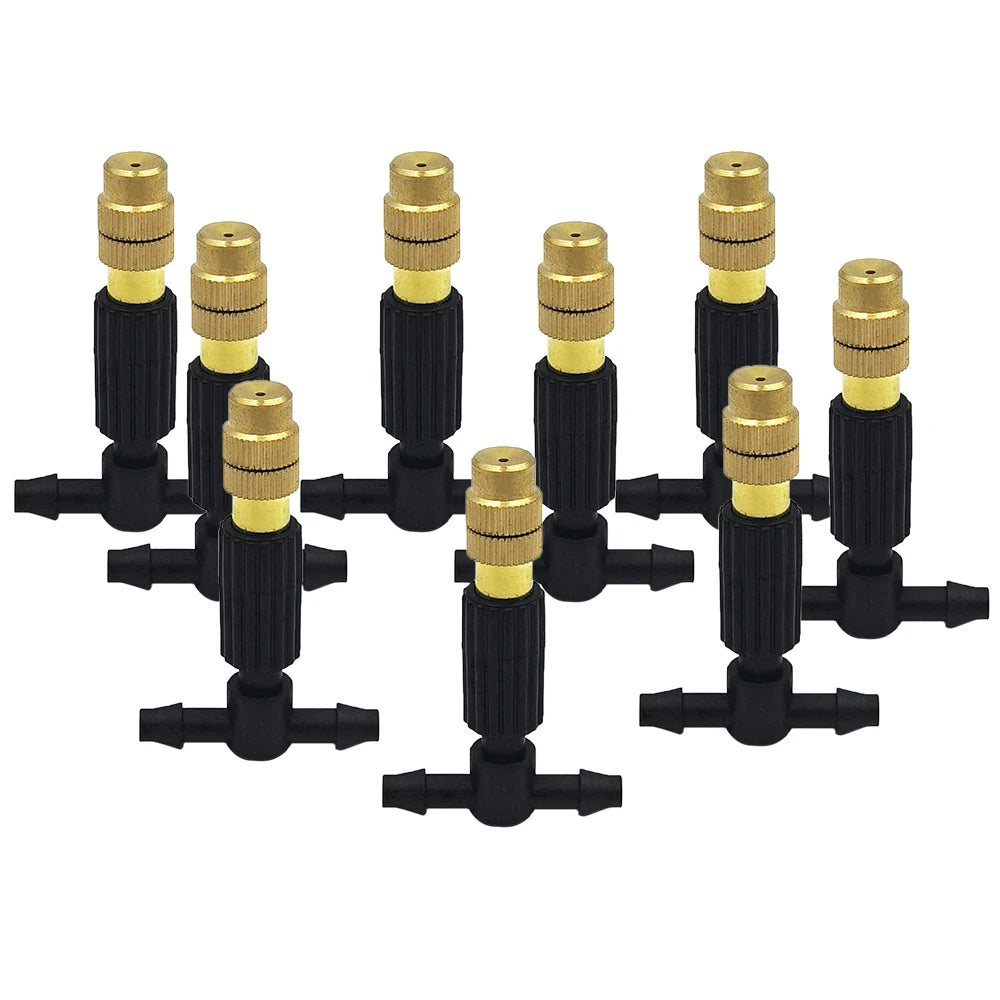 5M-30M Garden Misting Cooling System 1/4'' Brass Nozzles 4/7mm Hose