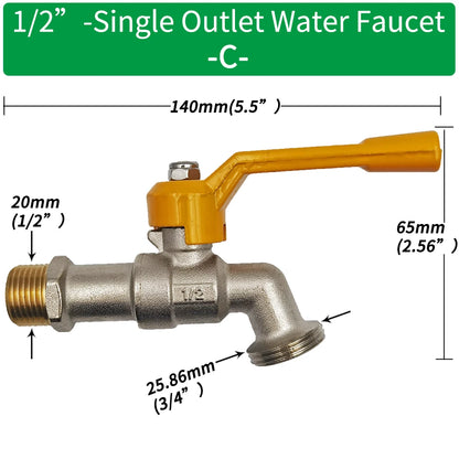 Garden Hose Adapter 1/2'' IBC Tank Connector Brass Valve Fitting