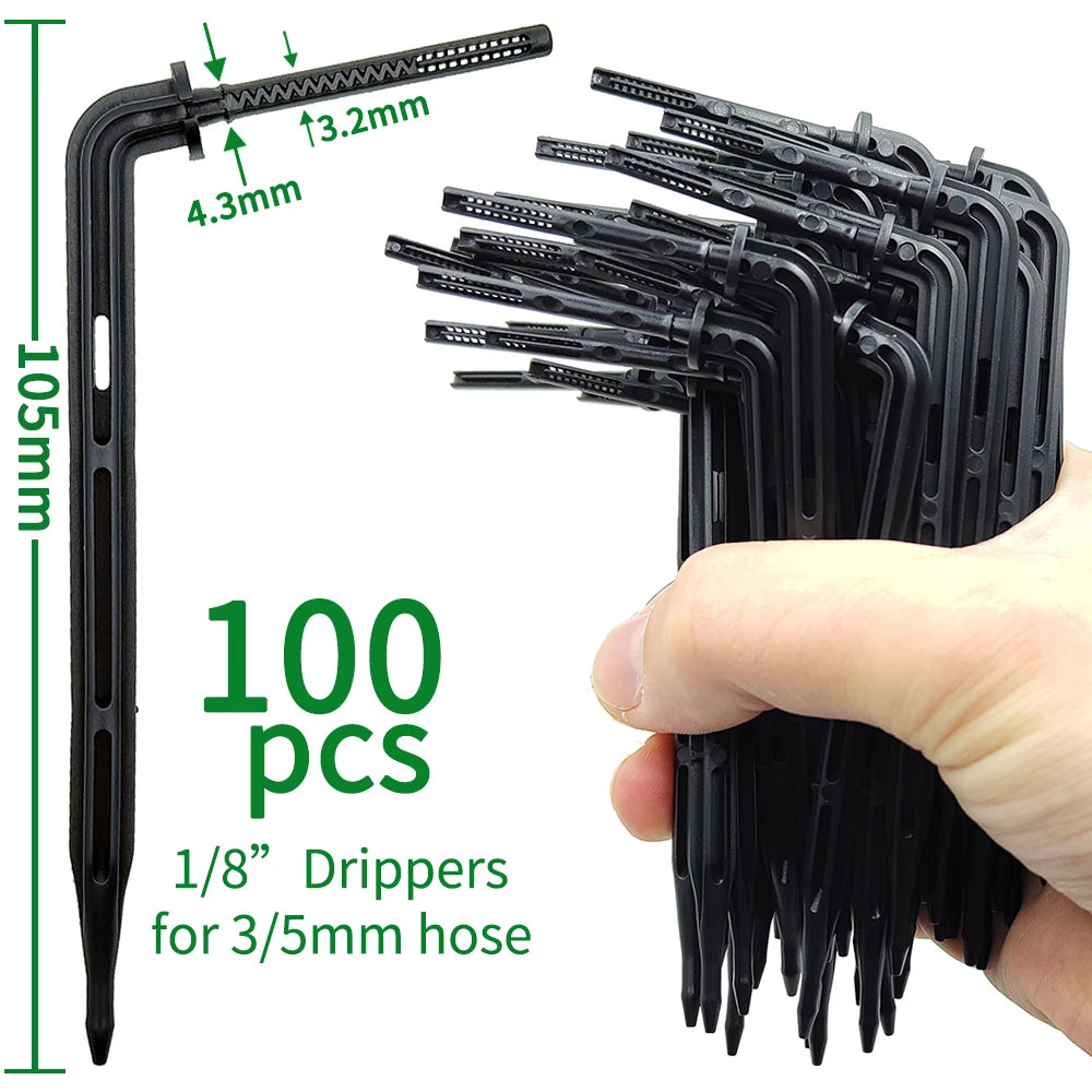 50-1000pcs 3/5mm Hose Drip Irrigation Drippers 1/8'' Arrow Emitters